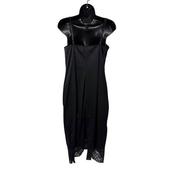Vanity Fair Vintage Black Lace Trim Midi Slip Dress - Picture 3 of 6